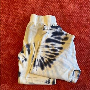 Peloton sweatshirt and joggers, tie-dyed, women’s medium